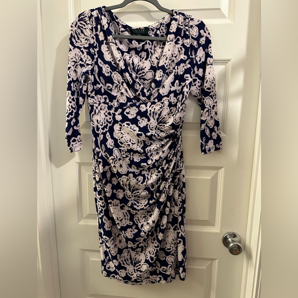 Lauren by Ralph Lauren dress Blue and White size 6p